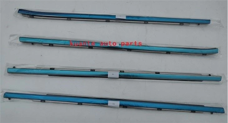 Car Window Weatherstrip 4PC Sweep Belt Outer Chrome For Toyota Highlander 2018 2019